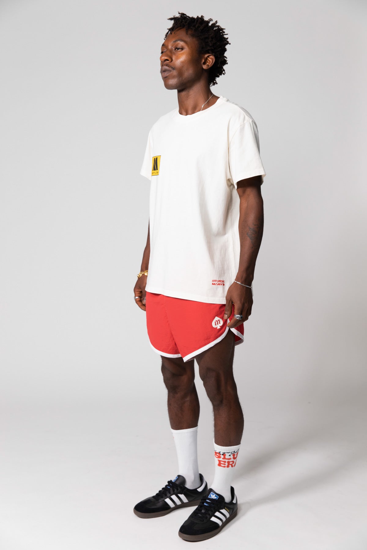 Vintage White Mary's Town Logo Boxy Tee