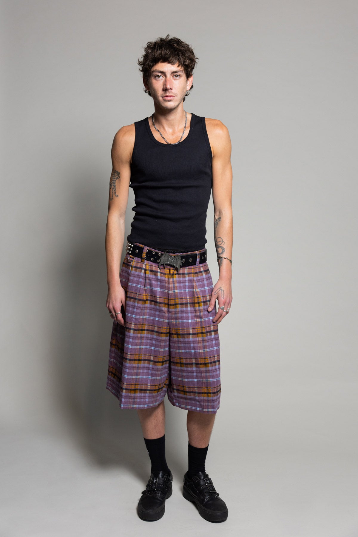 Plum Plaid Shay Shorts