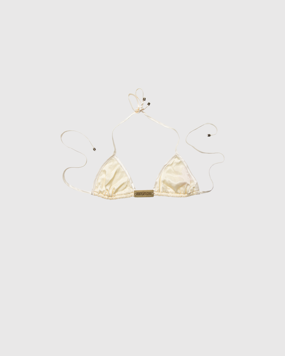 Cream Satin Tri Top