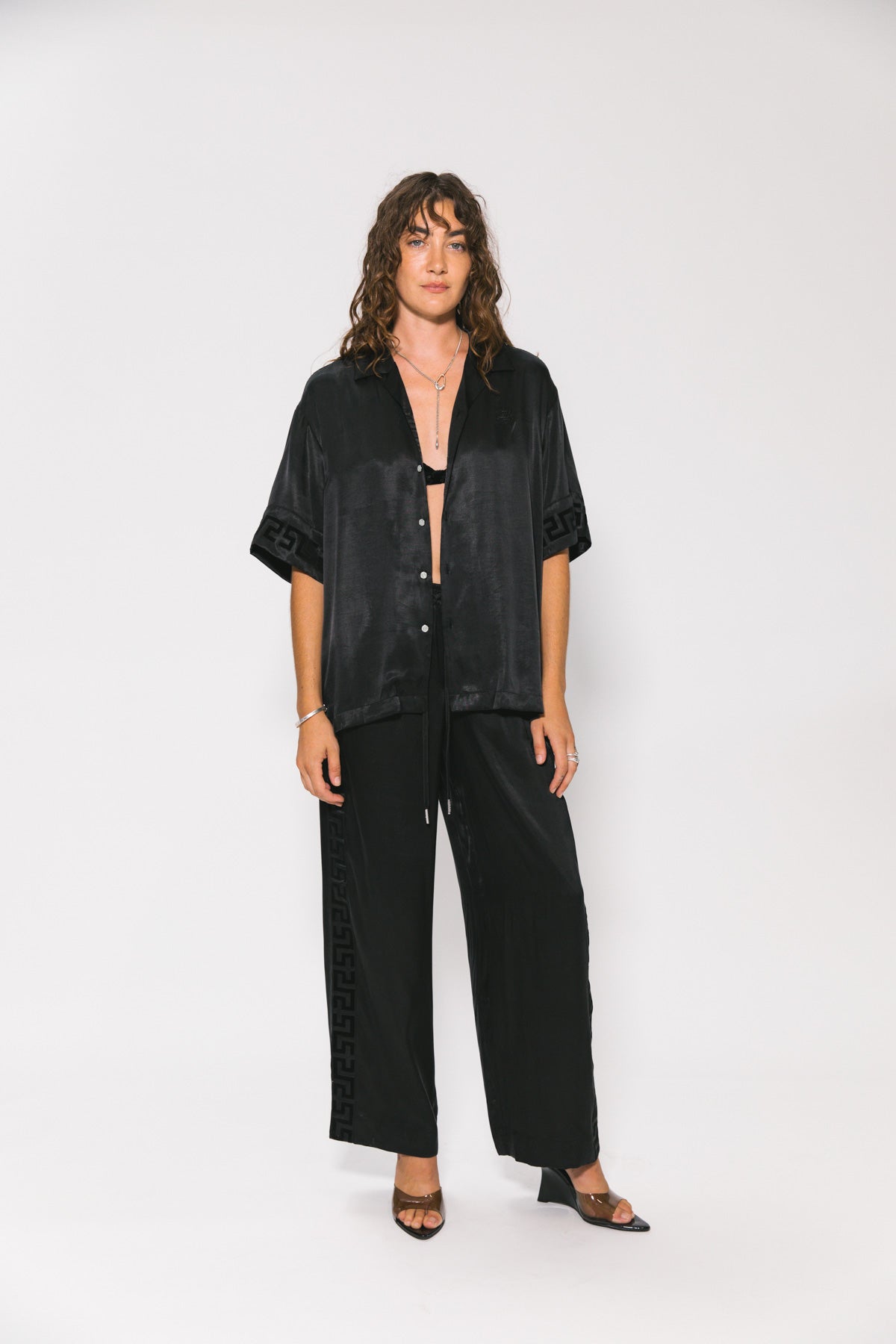 Black Panel Geo Resort Shirt