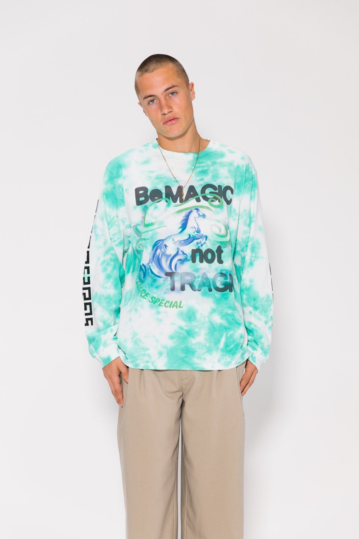 Green Be Magic Tie-Dye LS Tee