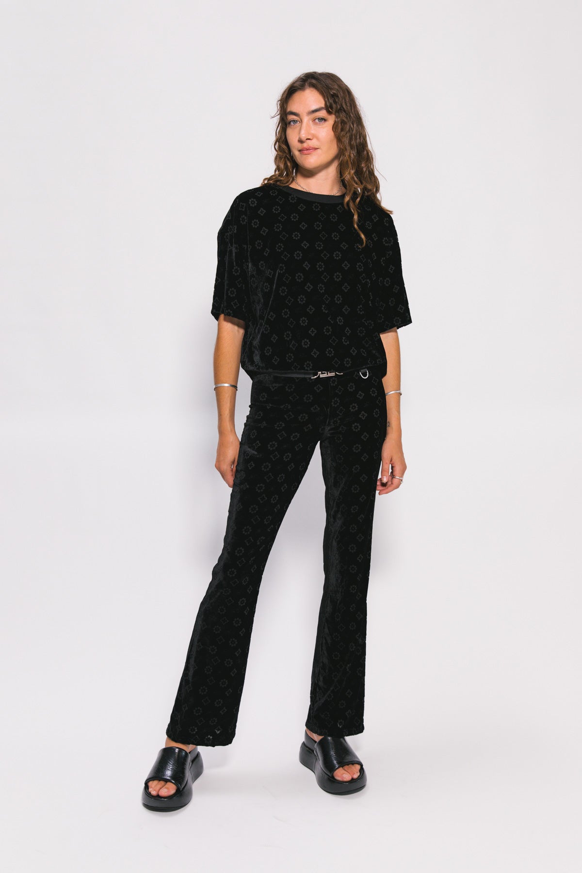 Black Velour Rave Tee