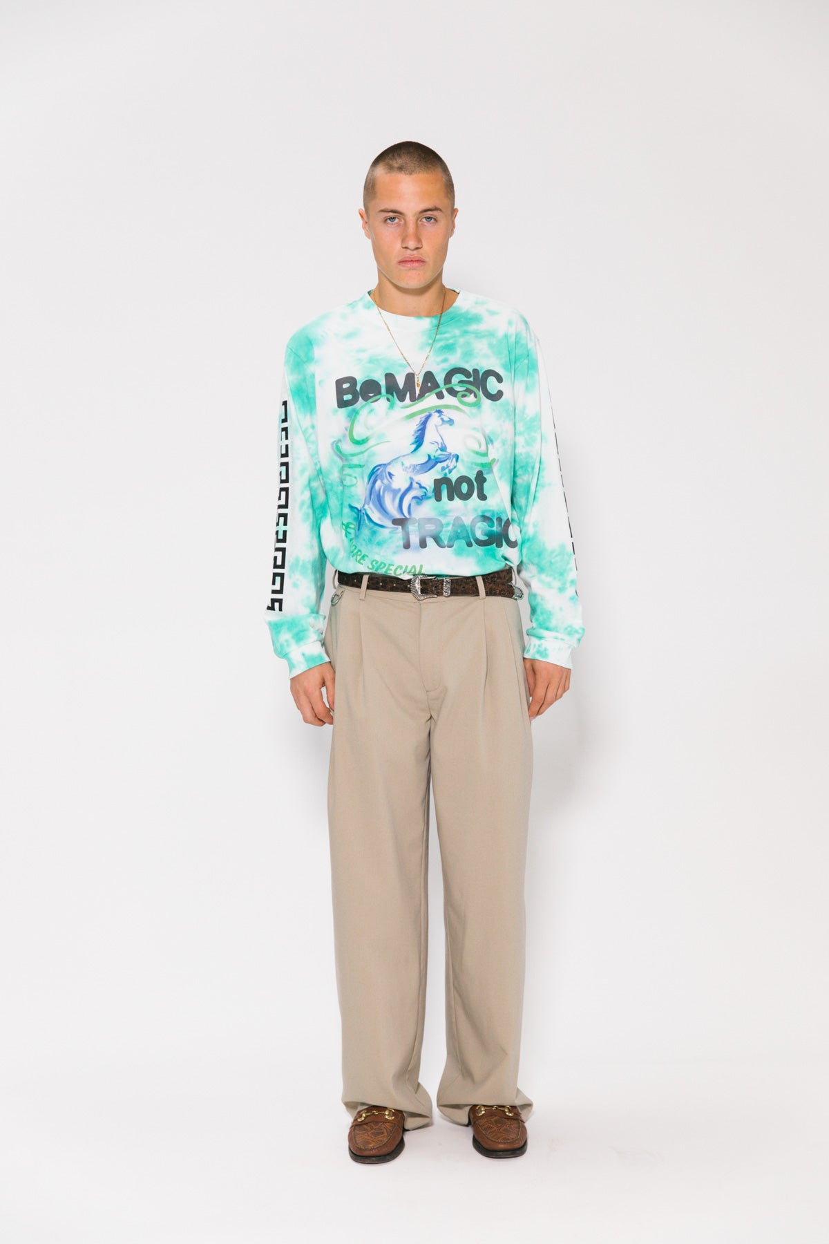 Green Be Magic Tie-Dye LS Tee