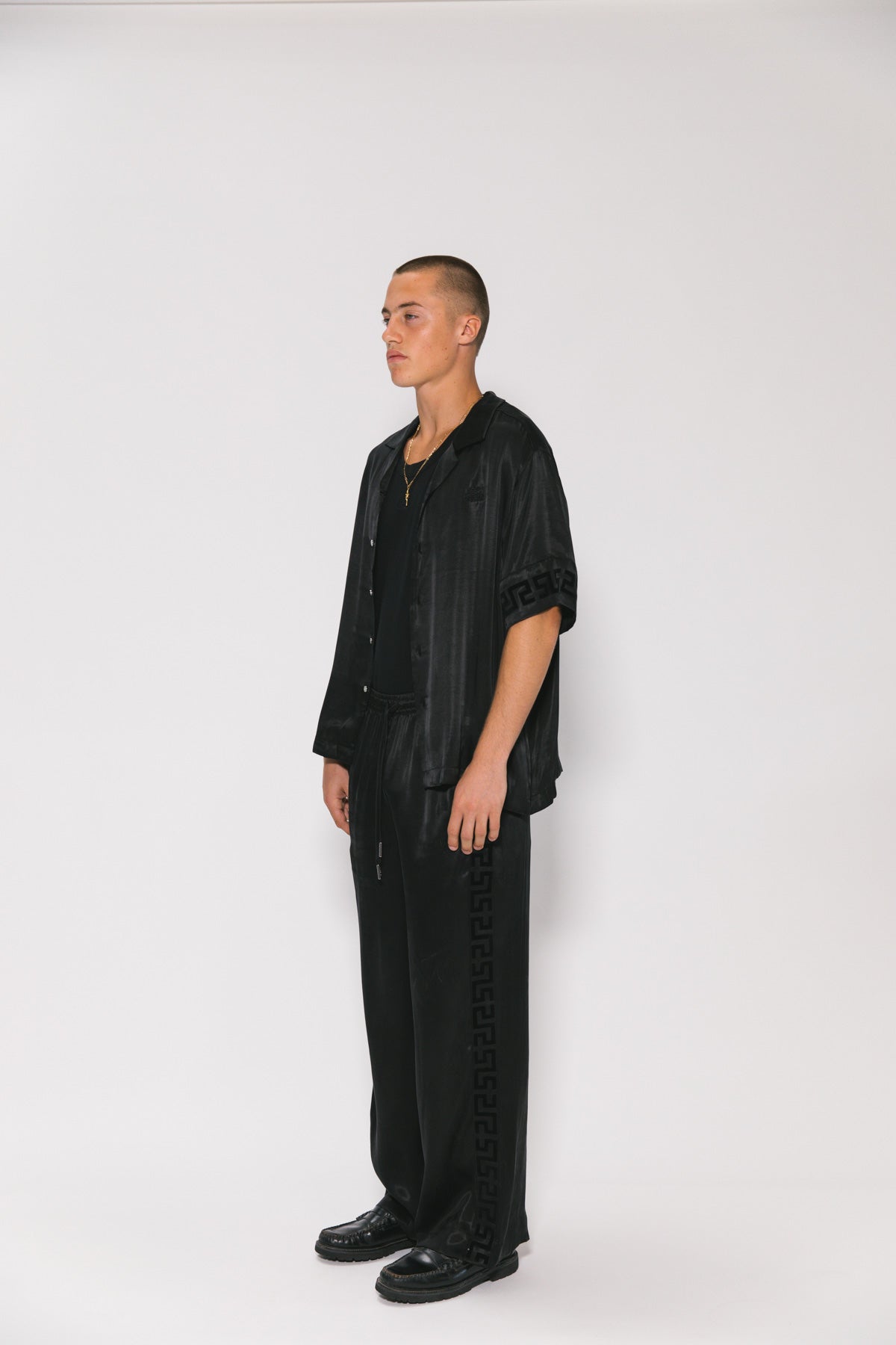 Black Panel Geo Resort Shirt