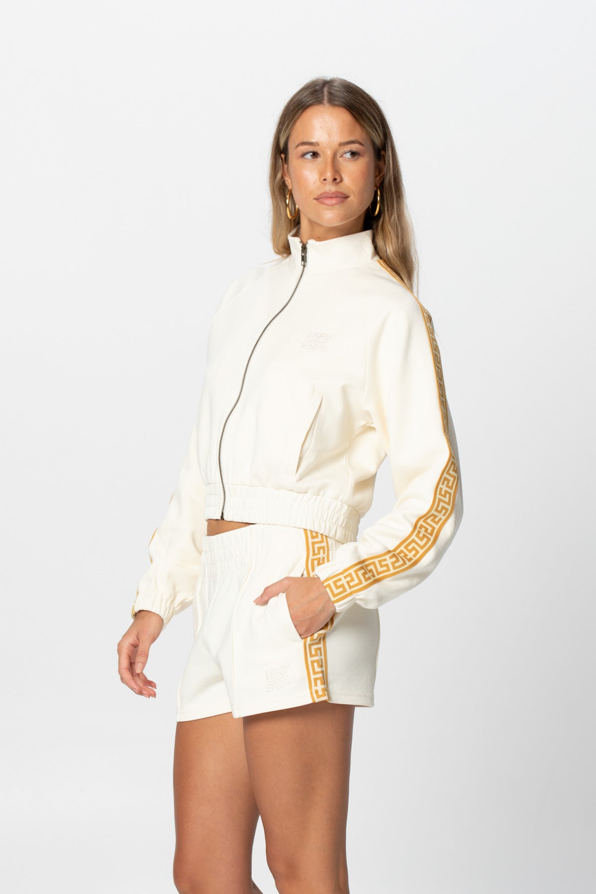 Cream "Geo" Track Shorts