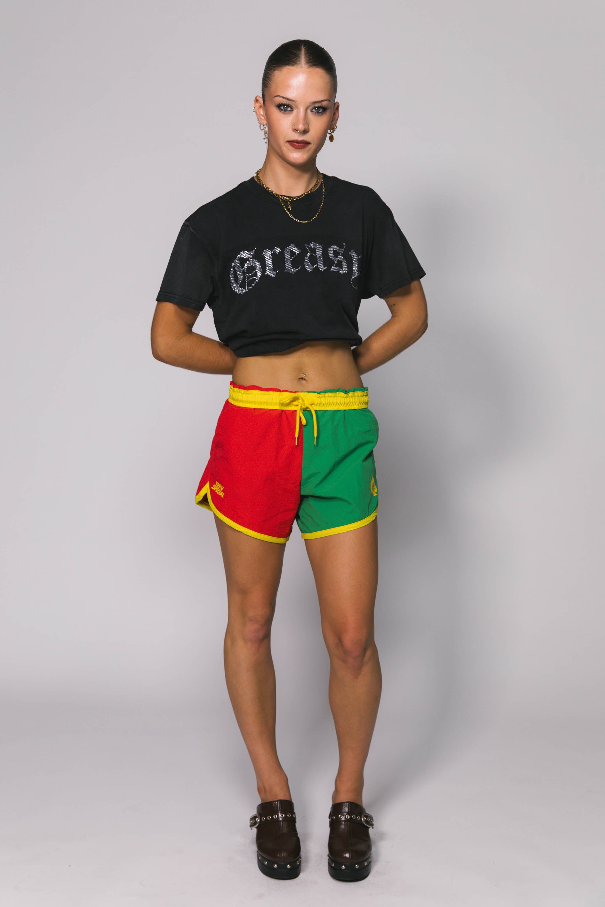 Greasy Couture Nylon Short Shorts