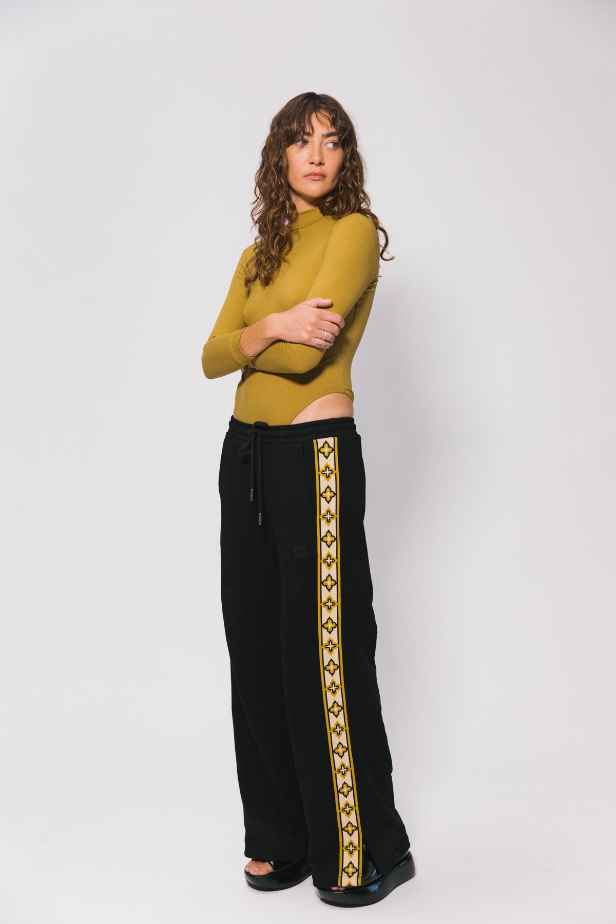Black Diamonds Wide Leg Track Pant