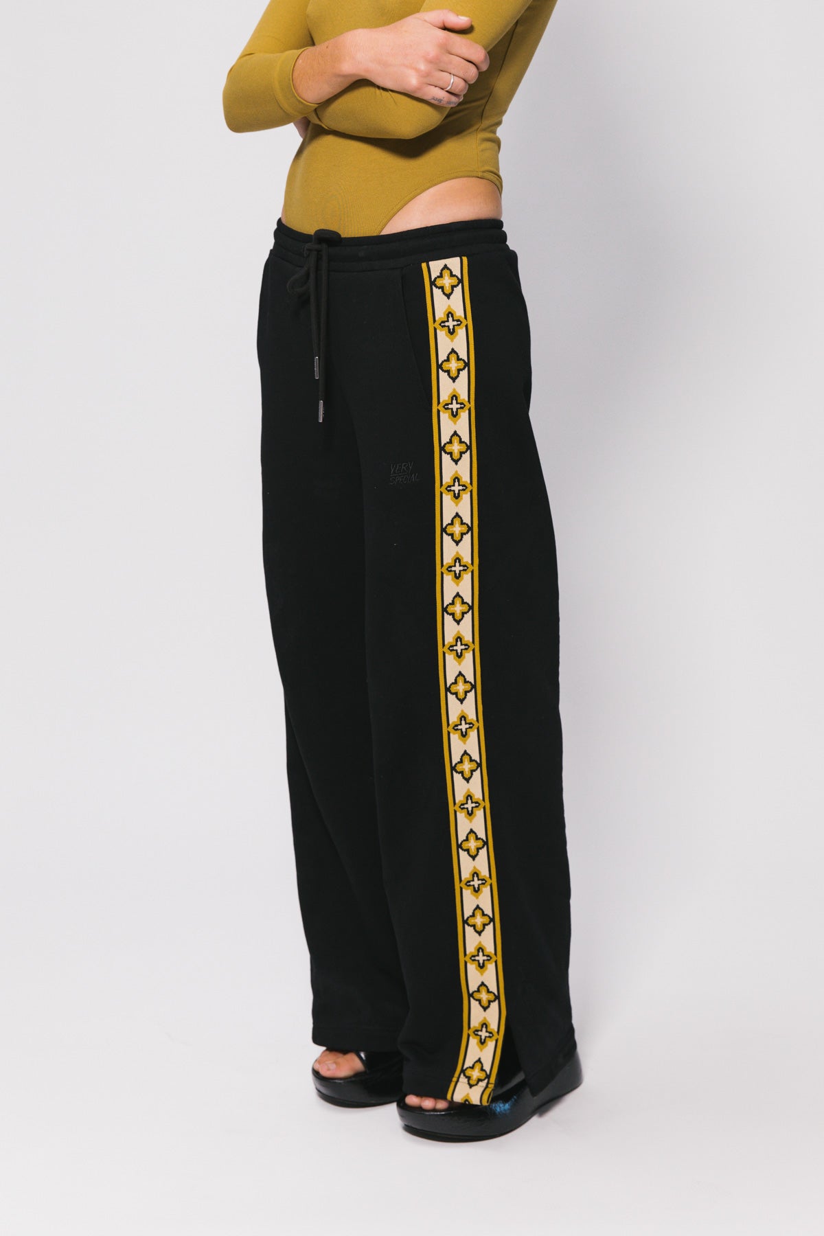 Black Diamonds Wide Leg Track Pant