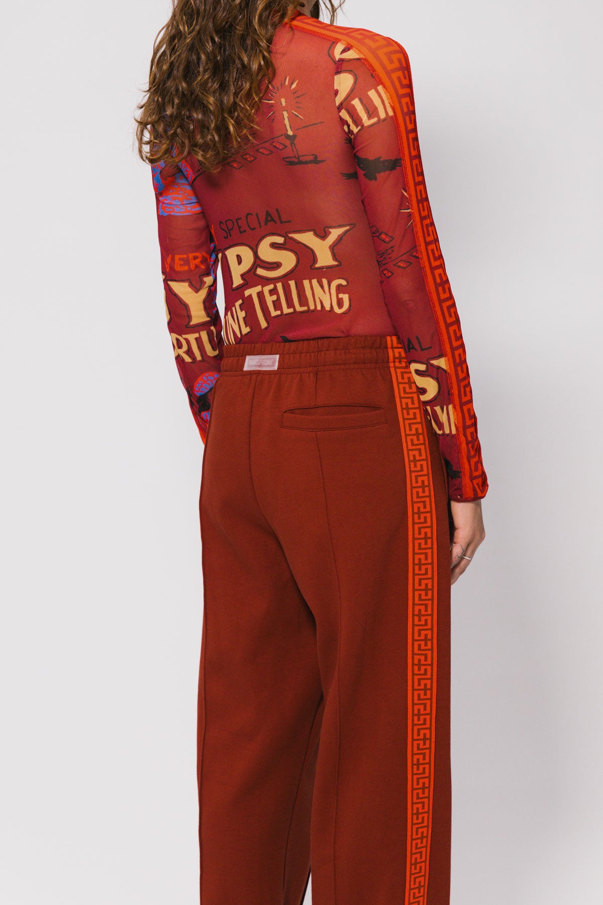 Red Fortune Teller Mesh LS Top