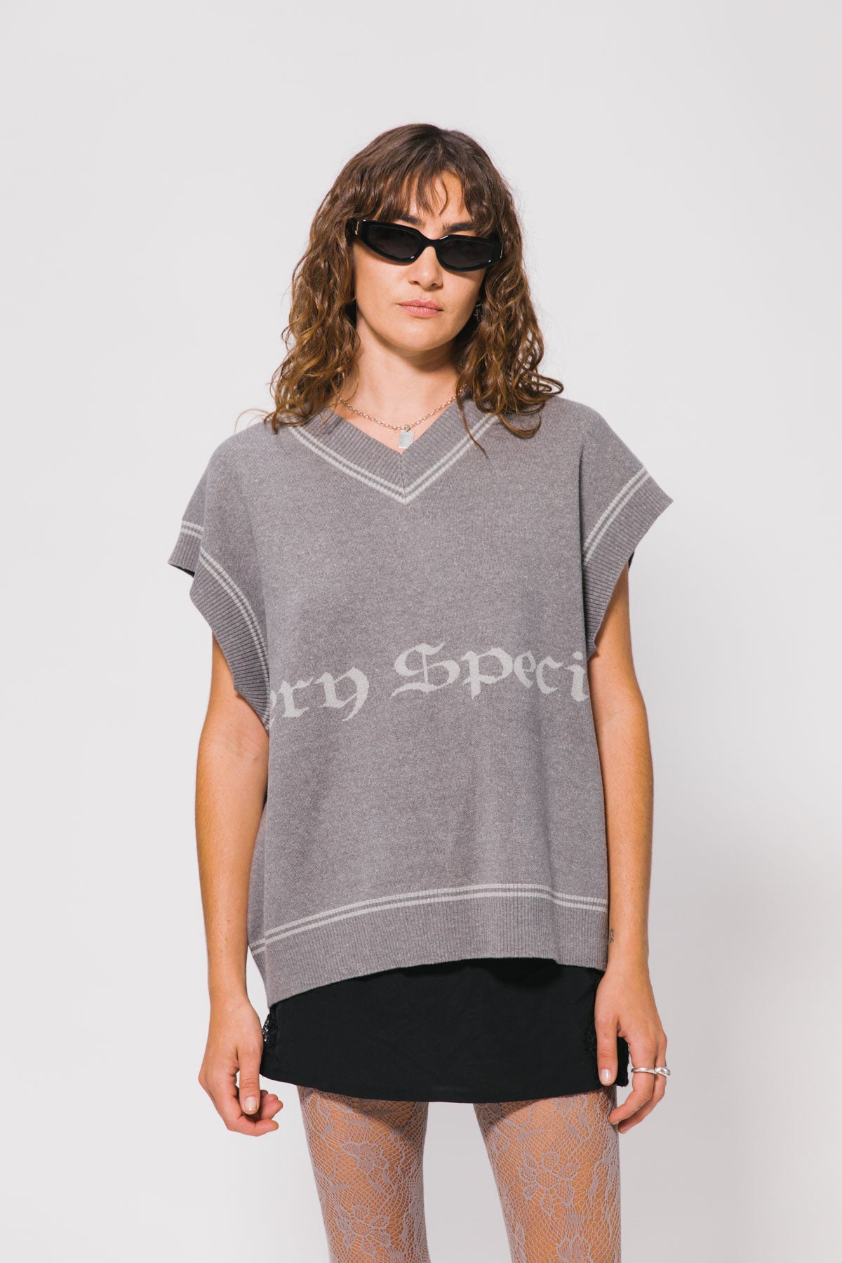 Grey Special Knitted Vest