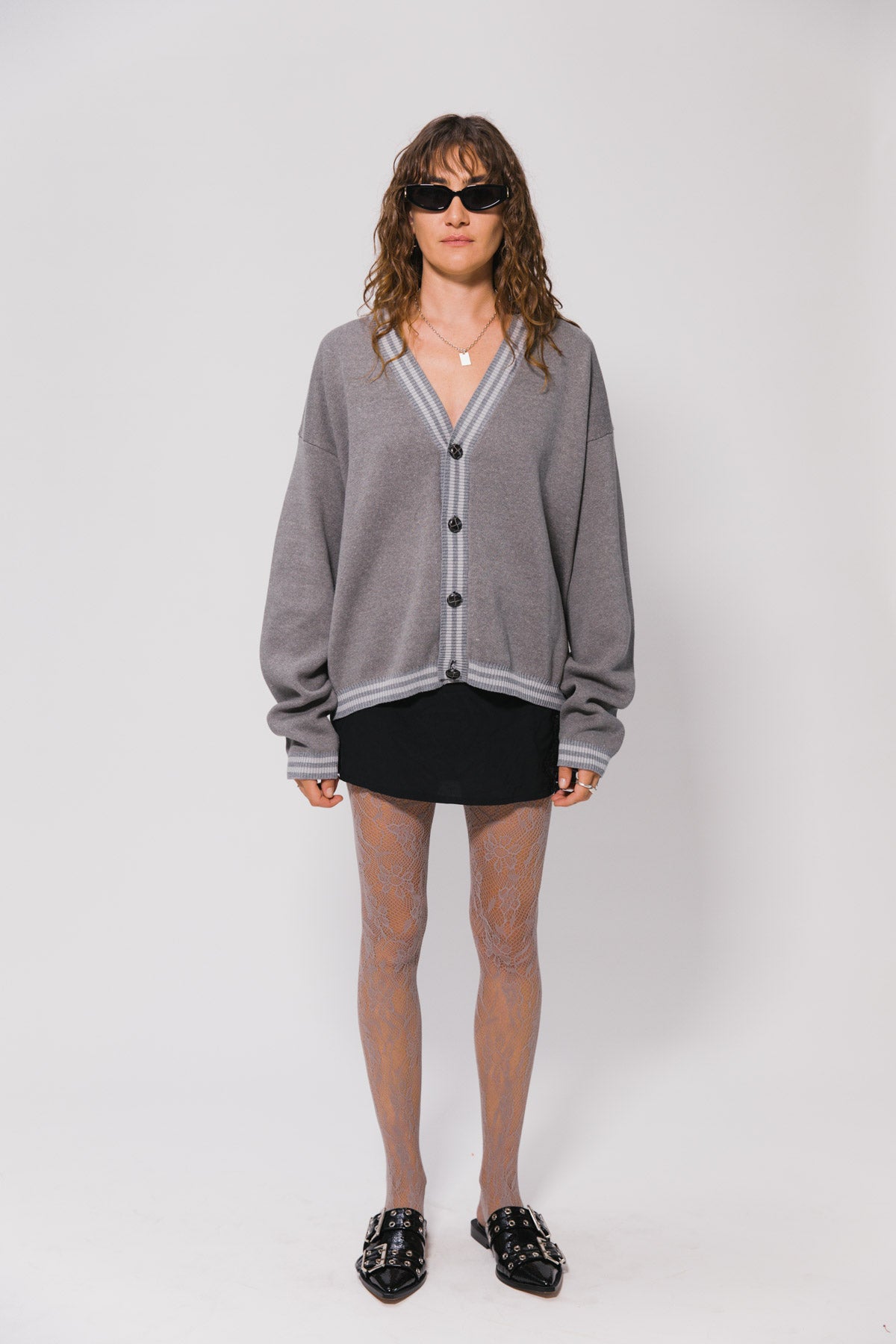 Grey Special Knitted Cardigan
