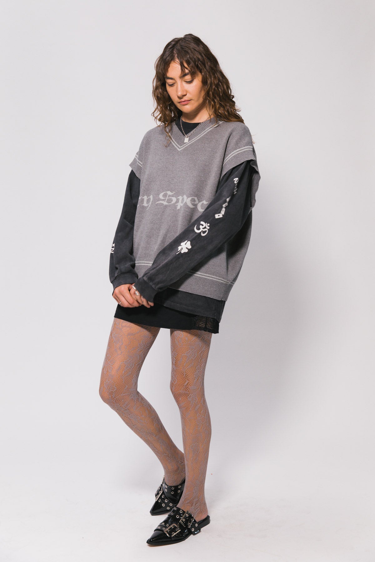 Grey Special Knitted Vest