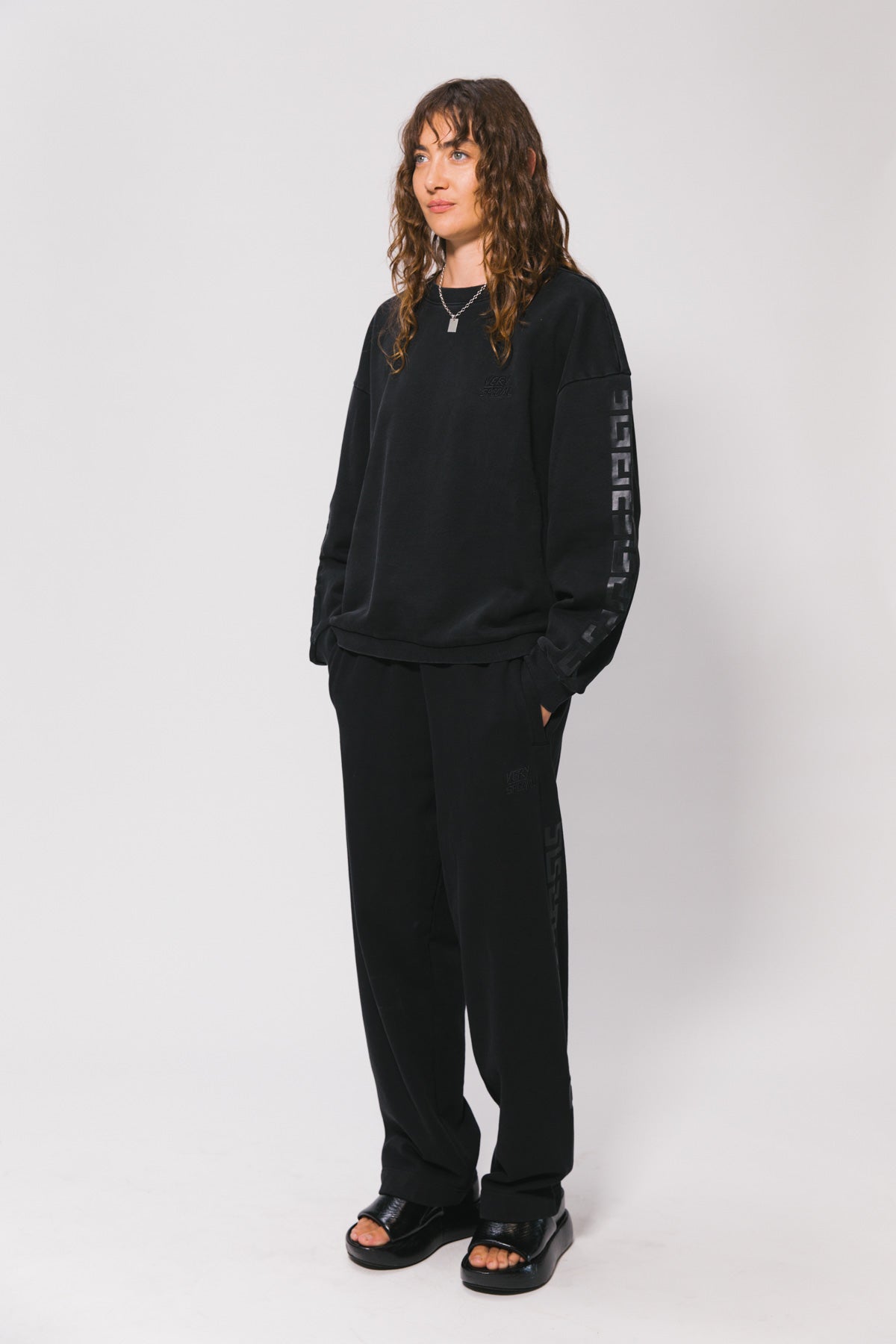 Washed Black SVS Essential Straight leg Sweat pant