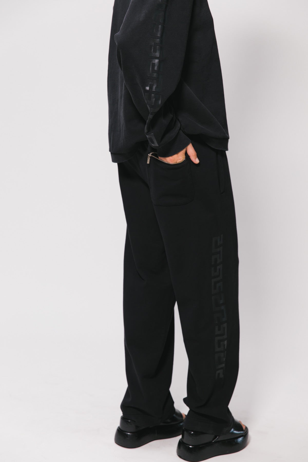 Washed Black SVS Essential Straight leg Sweat pant