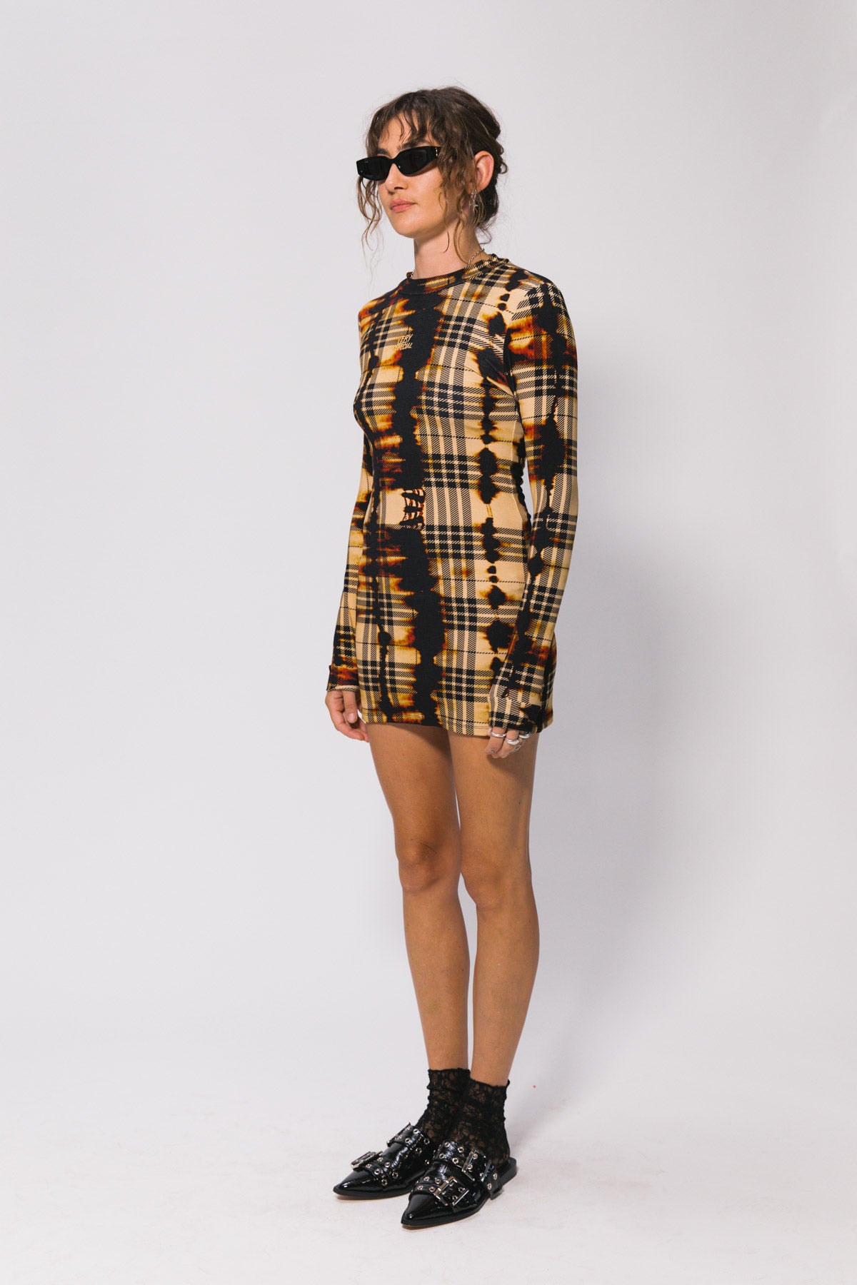 Abstract Plaid Dress