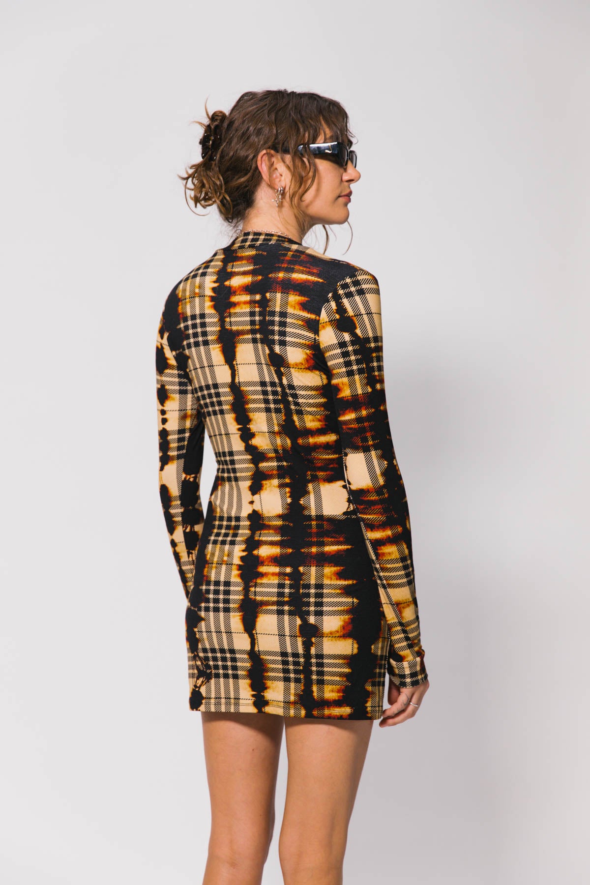 Abstract Plaid Dress
