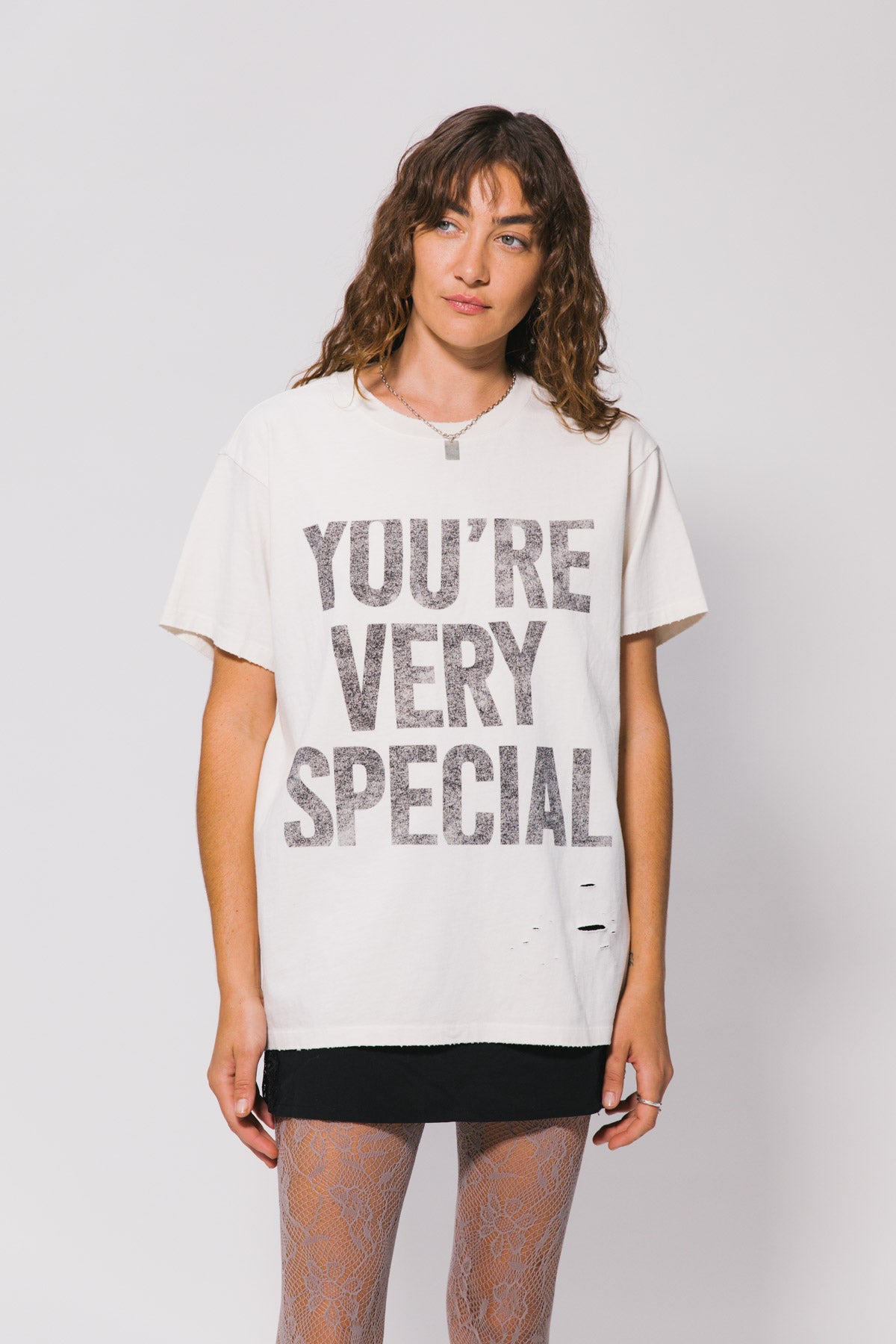 Vintage White YVS Trashed Tee