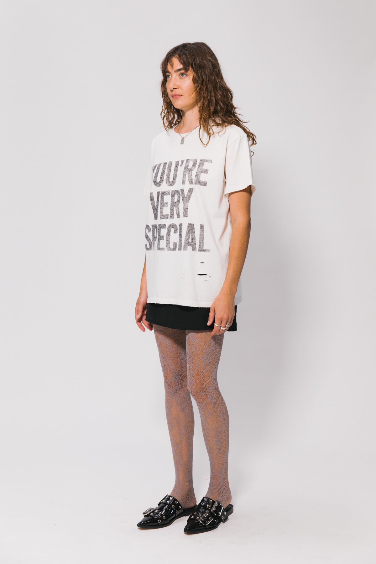 Vintage White YVS Trashed Tee