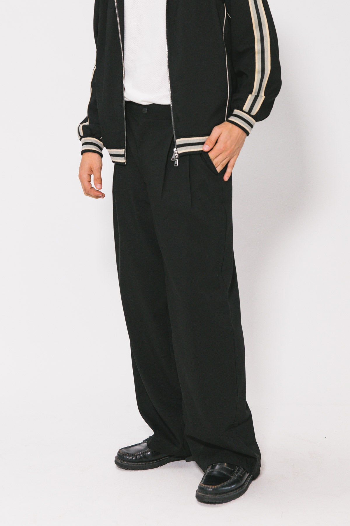 Black Westwood Pleated Pant