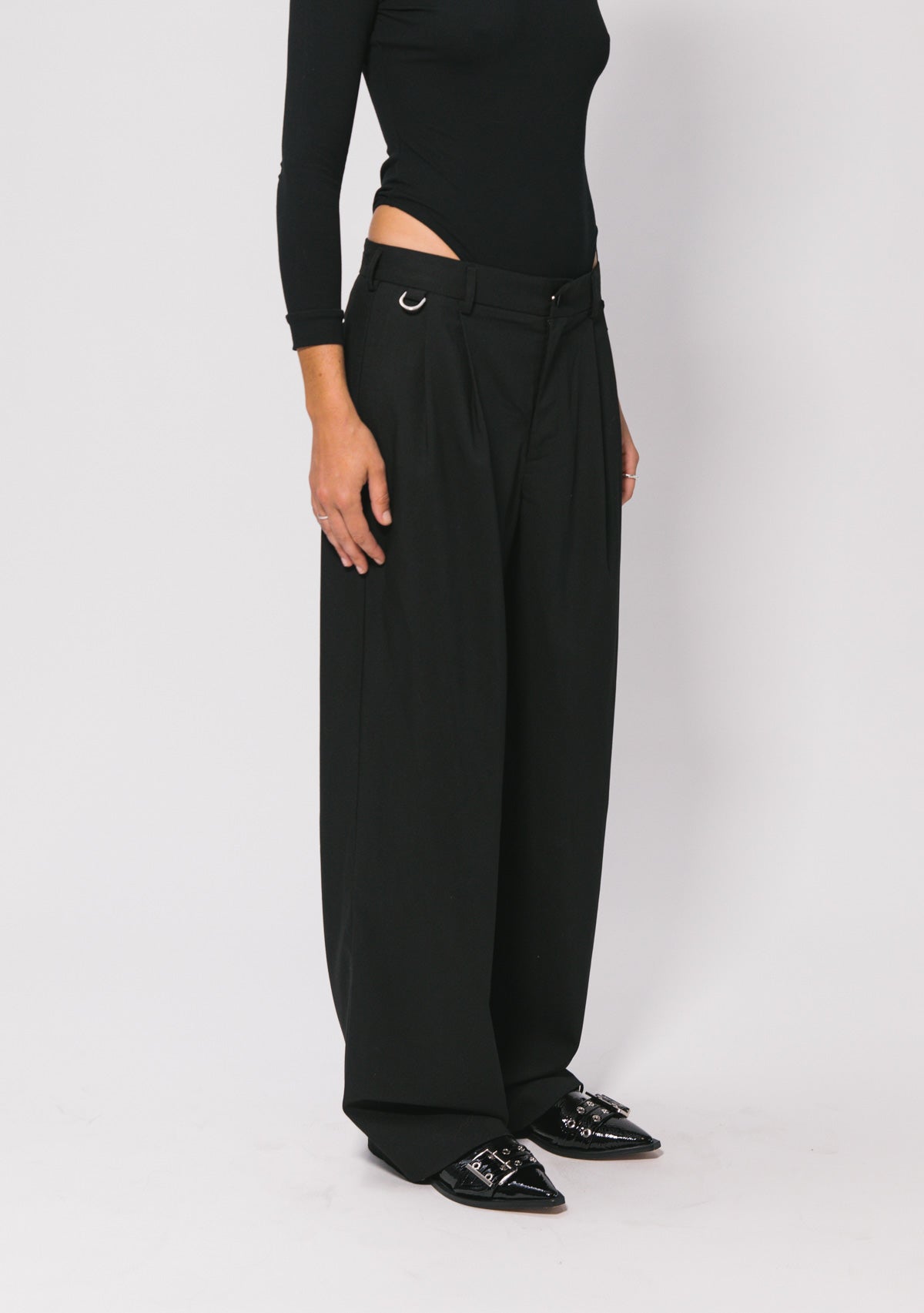 Black Westwood Pleated Pant