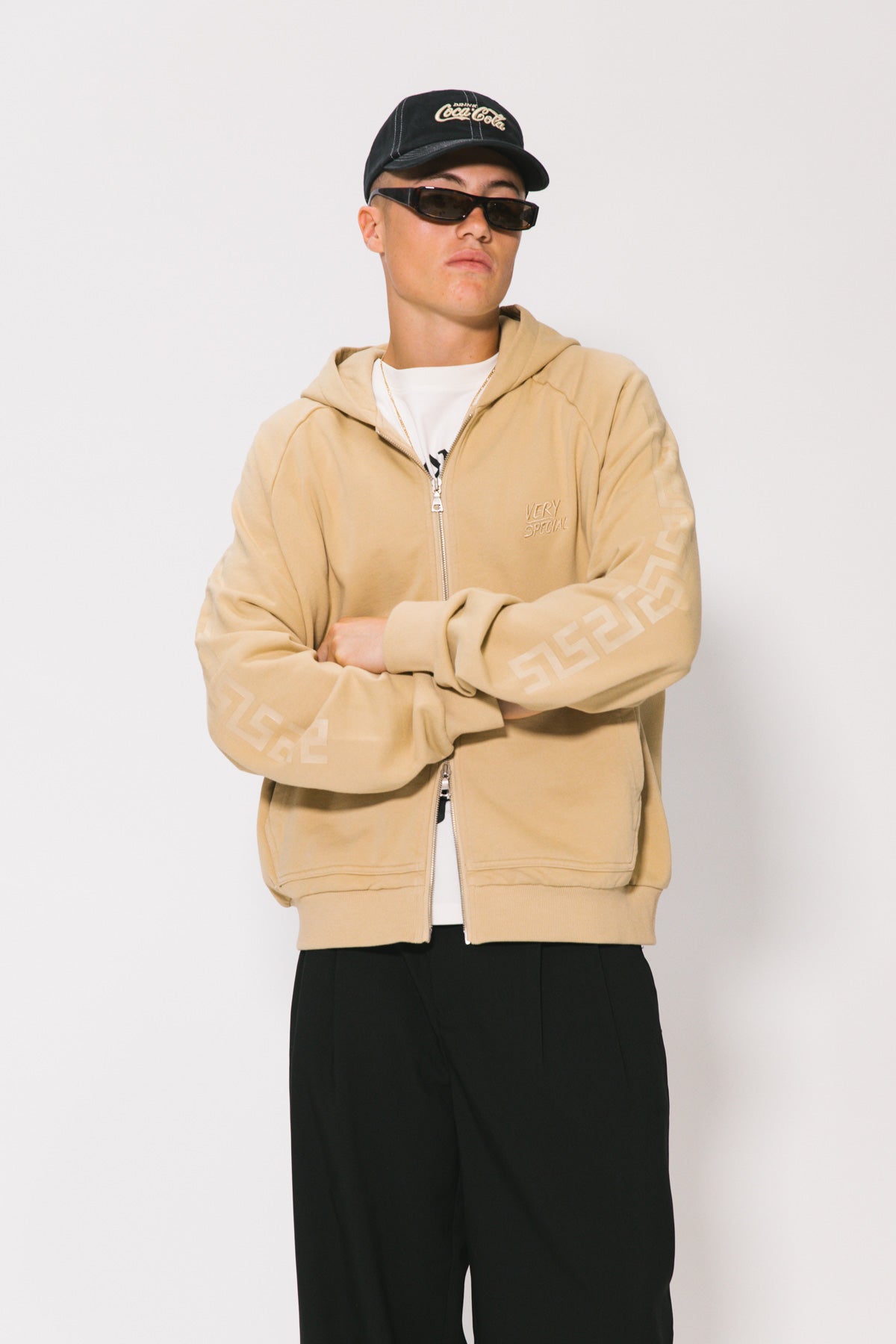 Beige SVS Essential Zip Hoodie