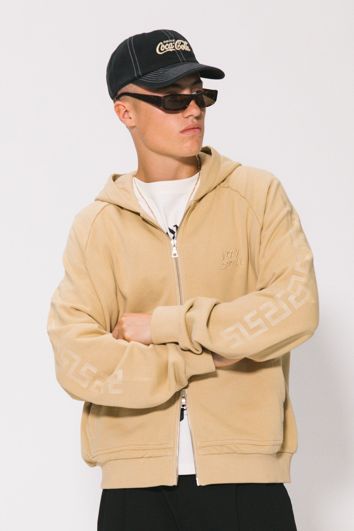 Beige SVS Essential Zip Hoodie