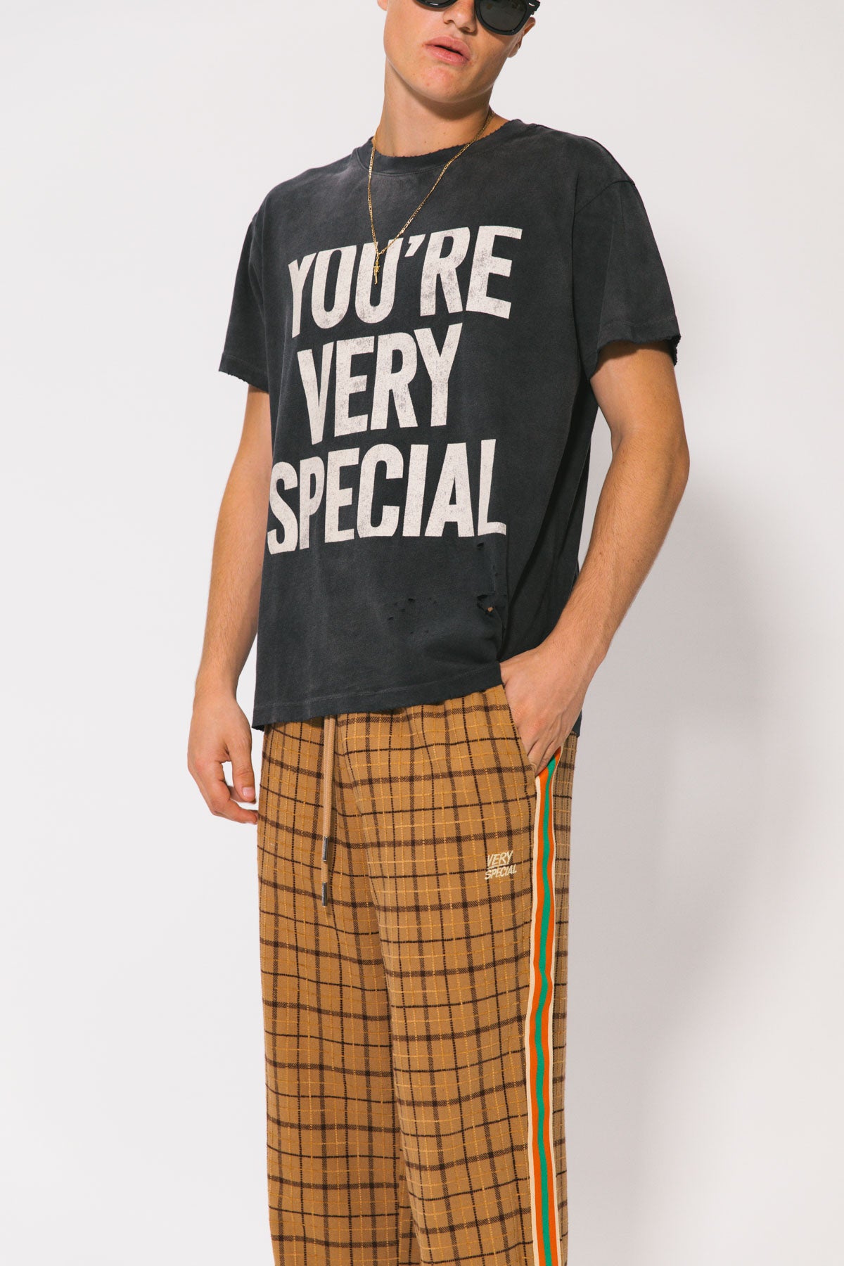 Check Baggy Track Pant
