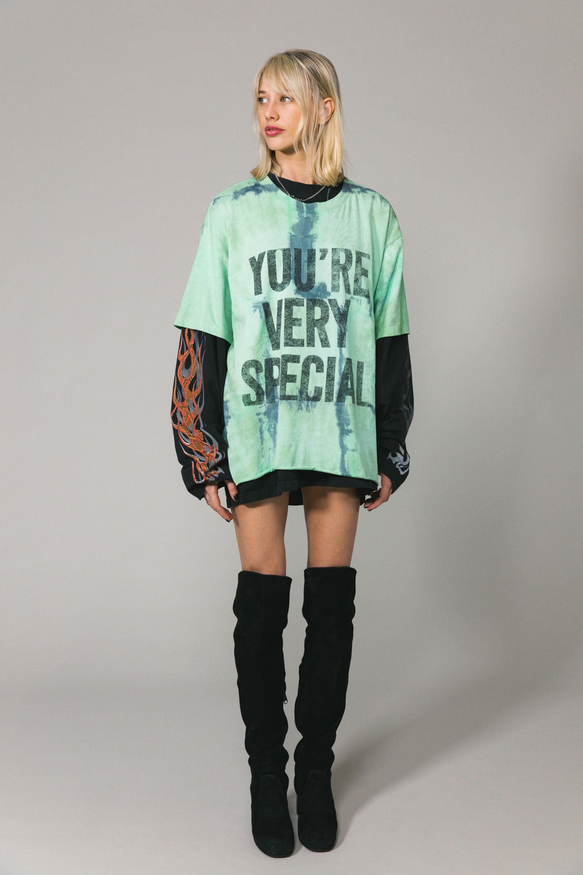 Green Tie Dye YVS Trashed Tee