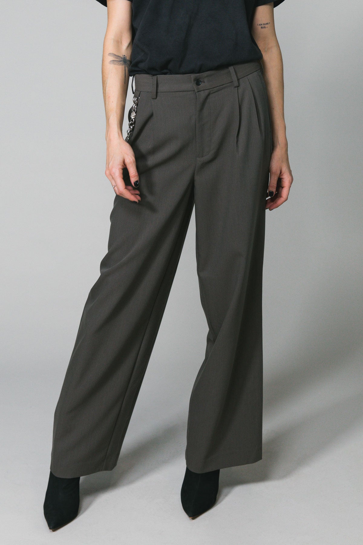 Charcoal Westwood Pleated Pant