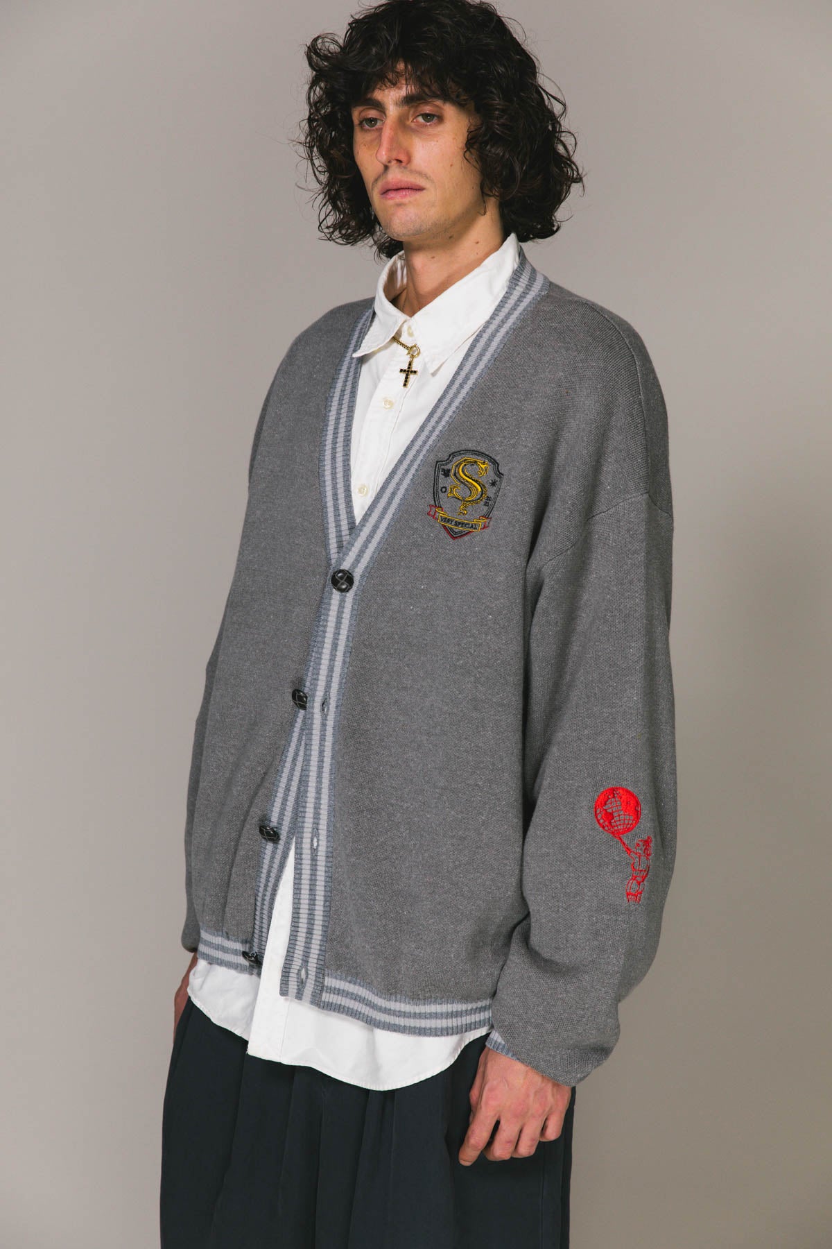 Grey Special Knitted Cardigan