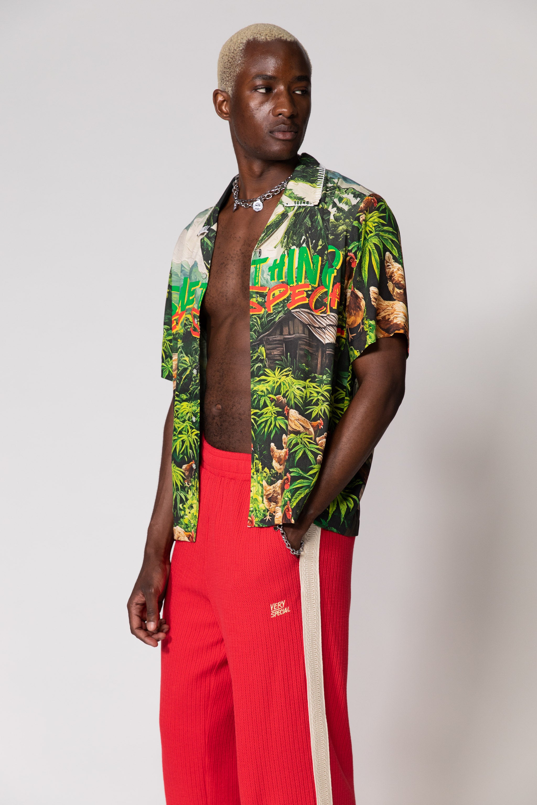 Red Knitted Baggy Pants