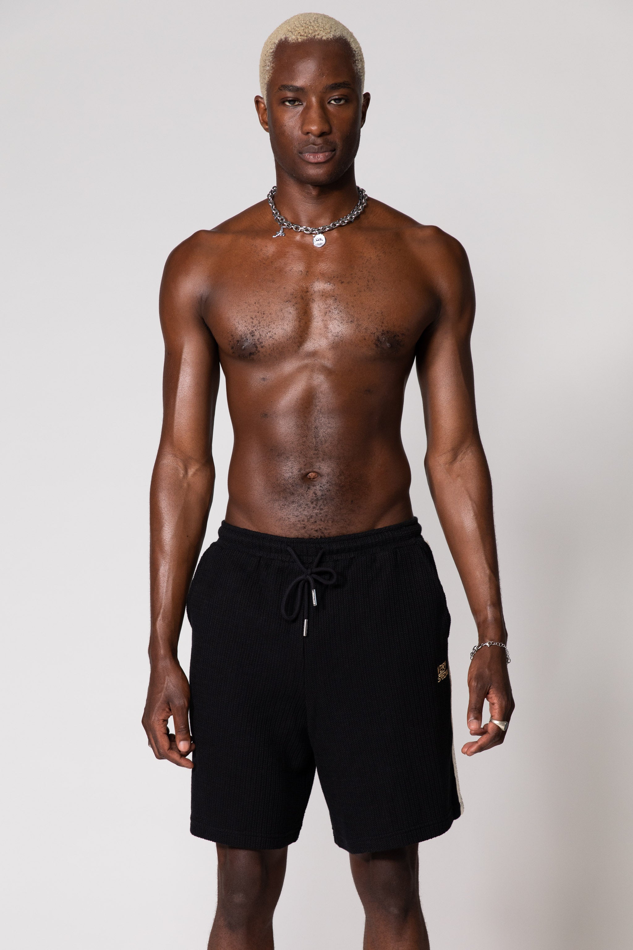 Black Knitted Relaxed Shorts