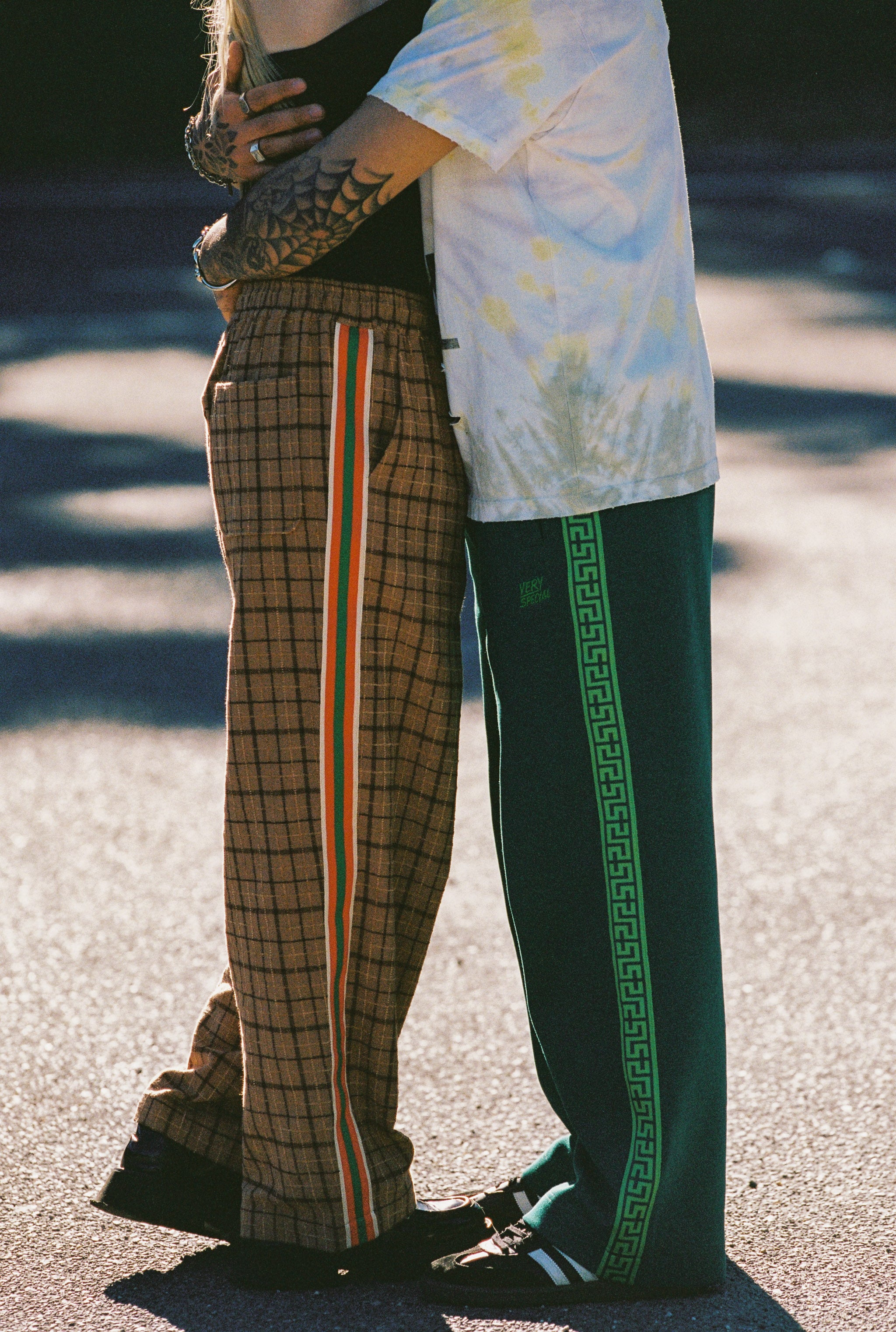 Green Geo Track Pants