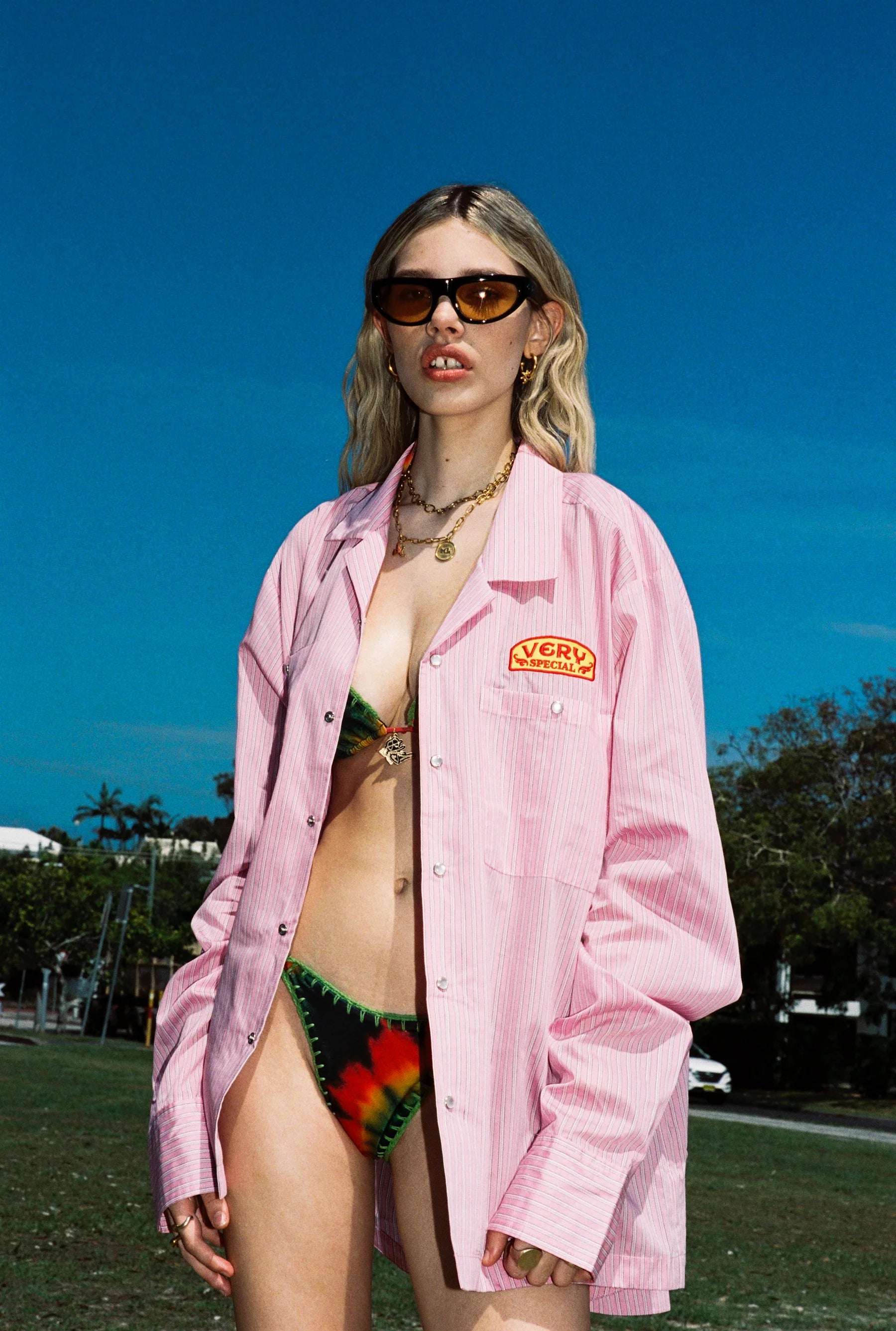 Pink Stripe Shirt & Boxer Short Set