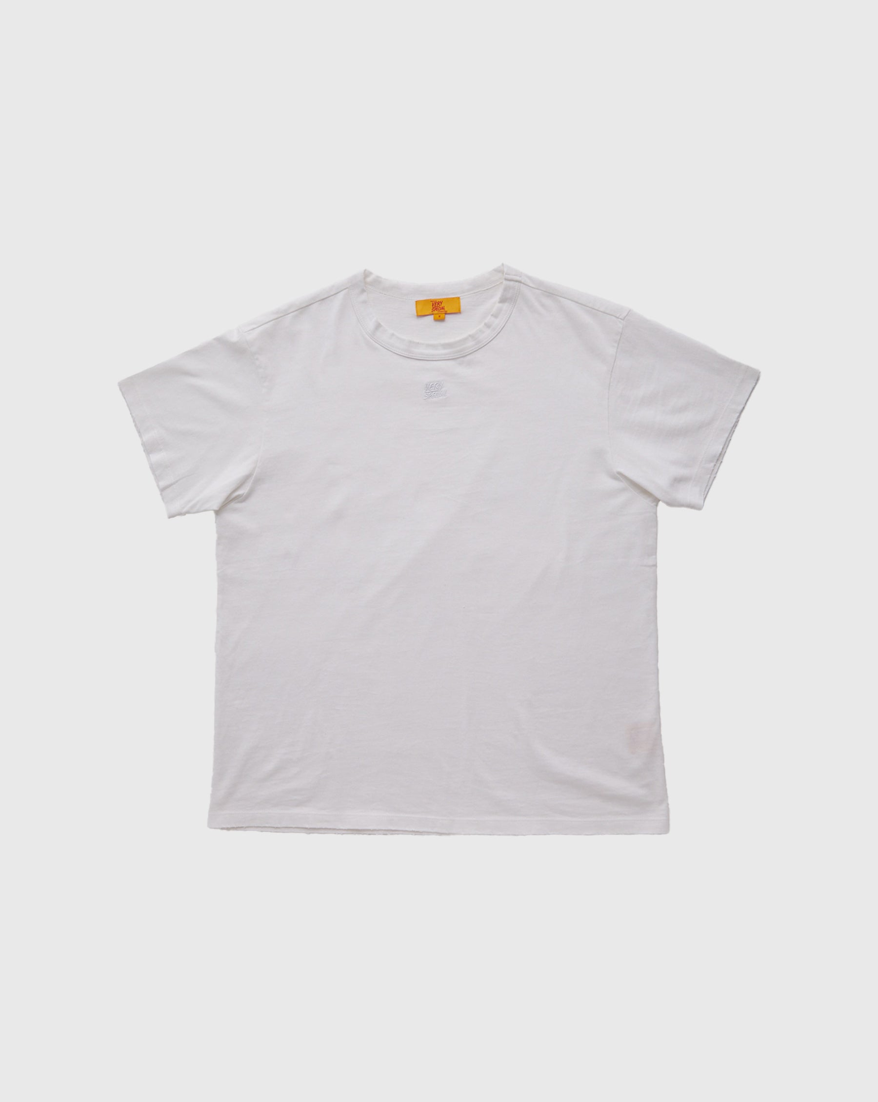 Distressed Basic Boxy Tee White