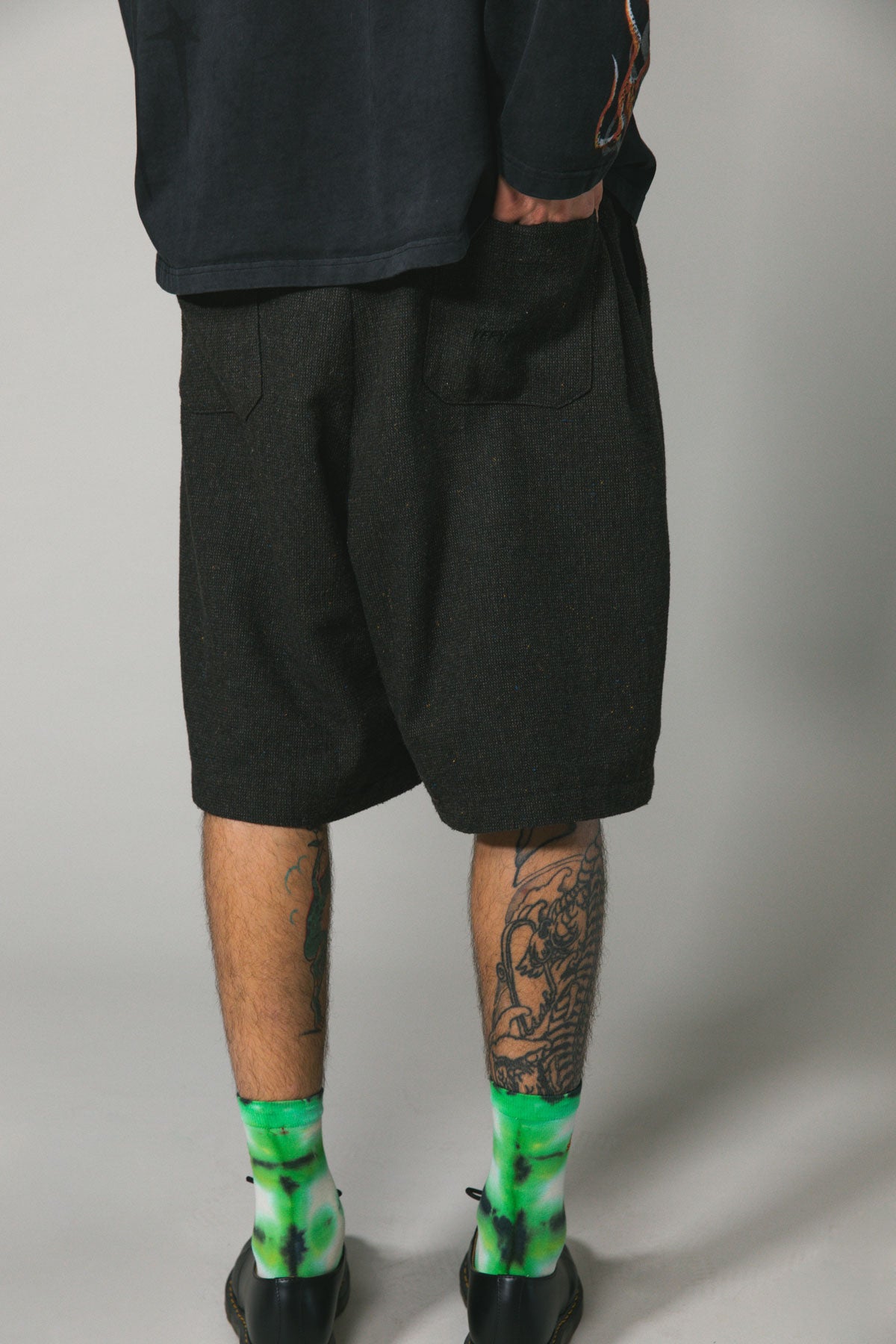 Charcoal Wool Baggy Shay Short