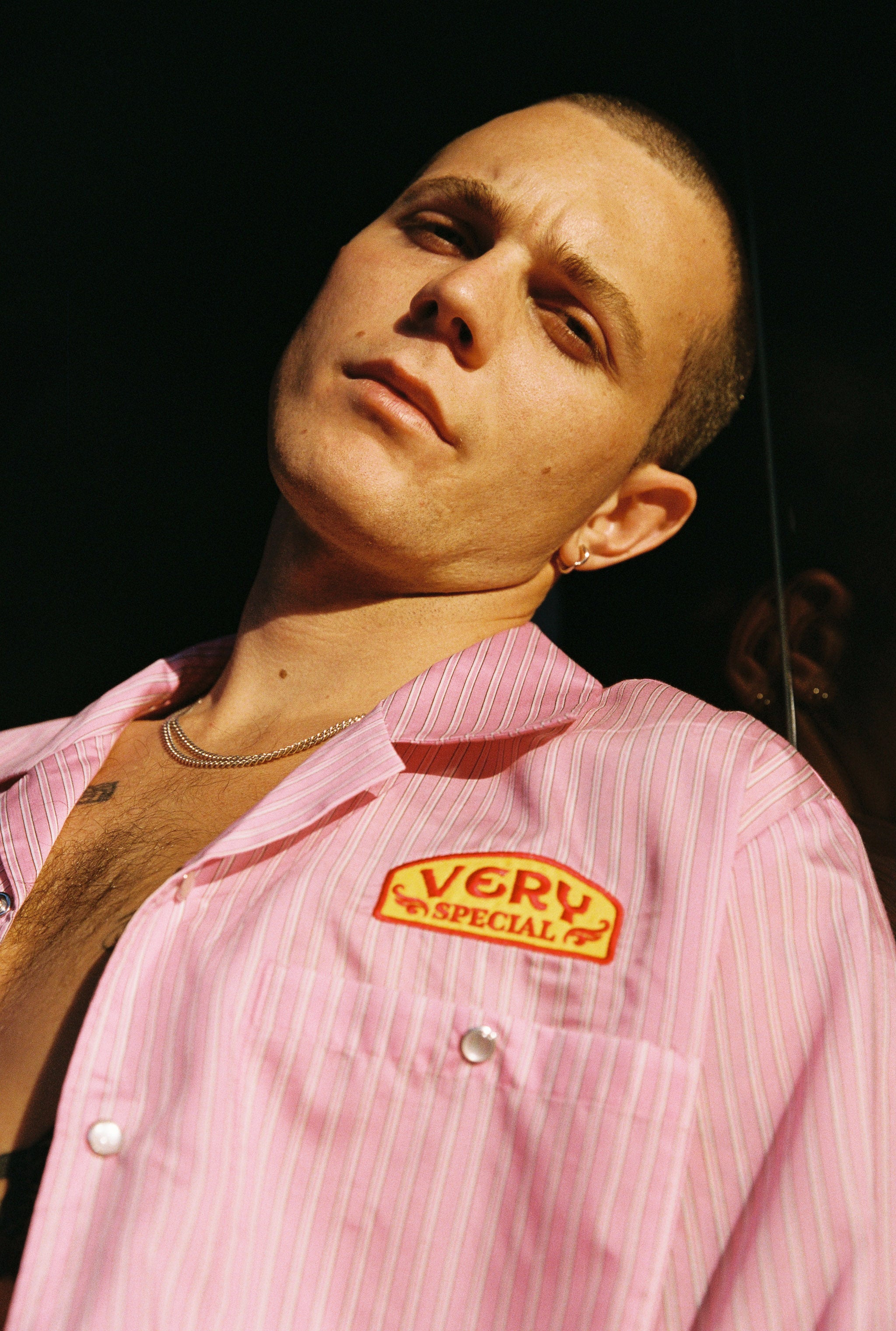 Pink Stripe LS Work Shirt