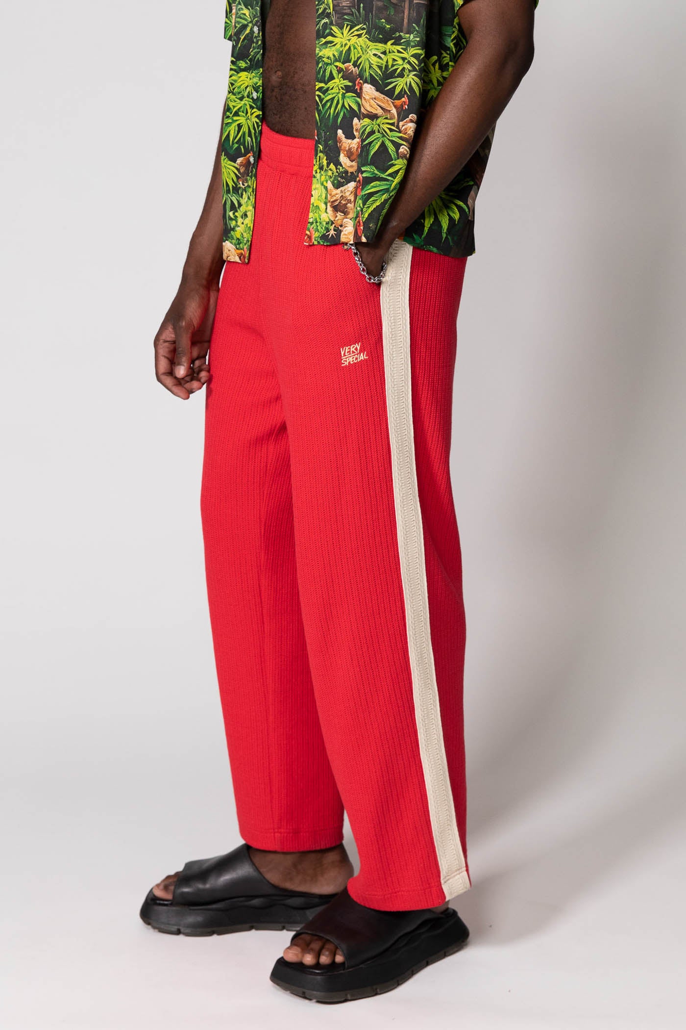 Red Knitted Baggy Pants