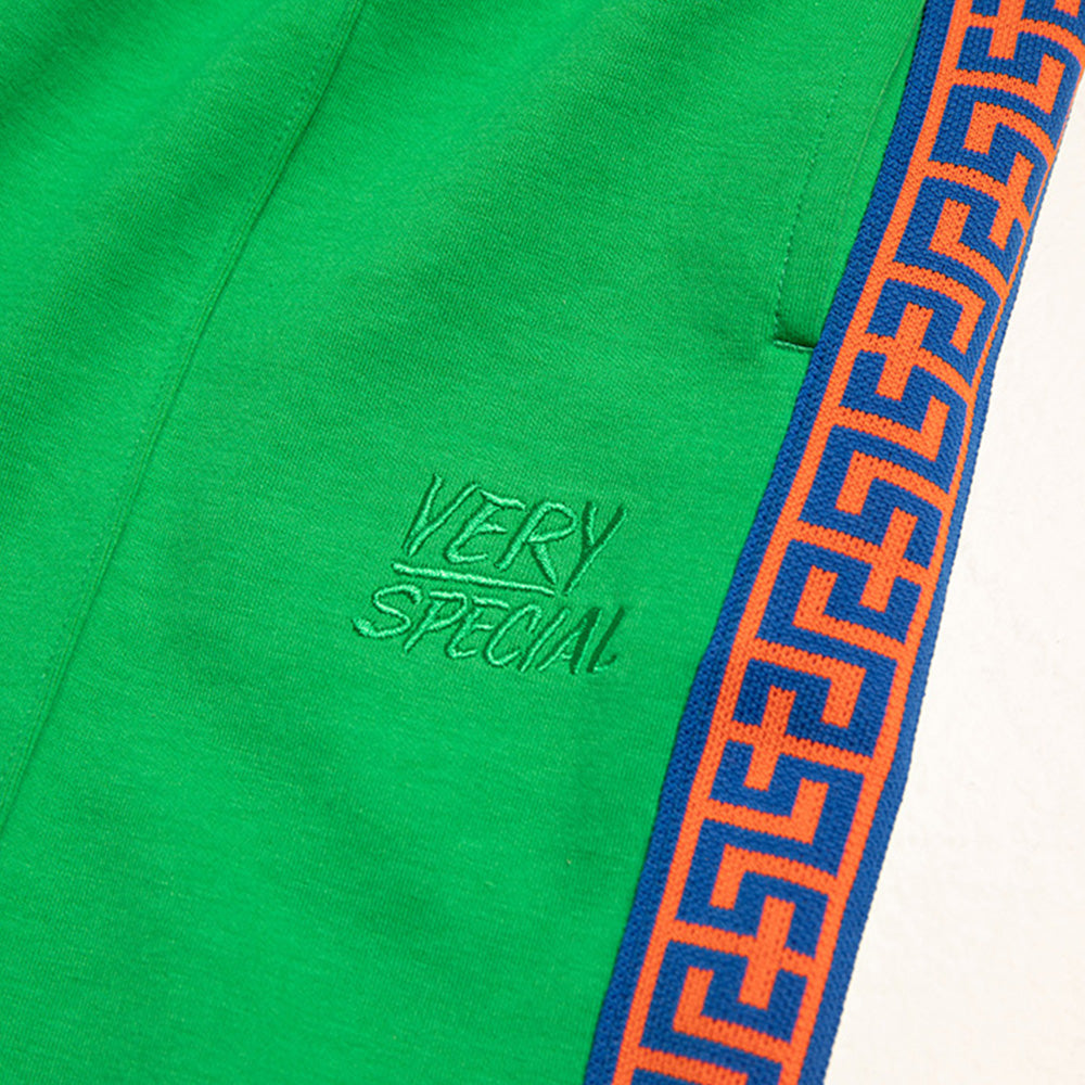 Green "Geo" Track Shorts