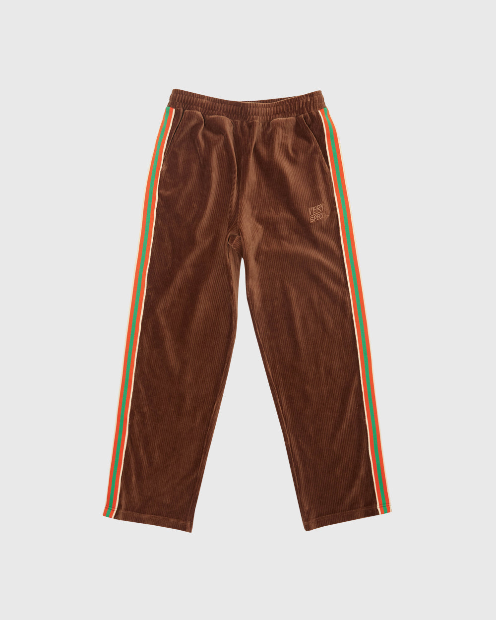 Brown Cord "Stripe" Track Pants