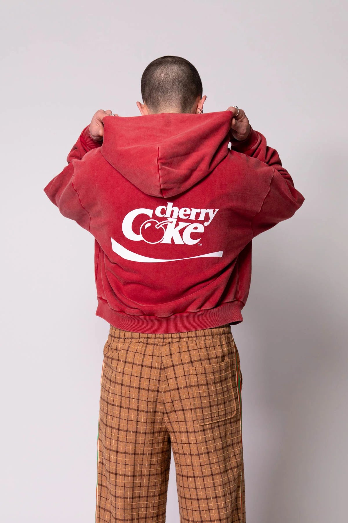 Coke Fleece Washed red Track Set