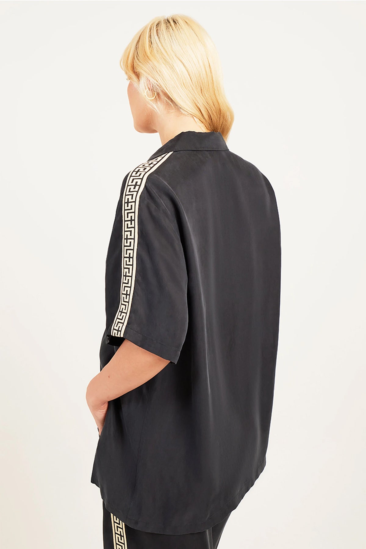 Black Lyocell Geo Resort Shirt