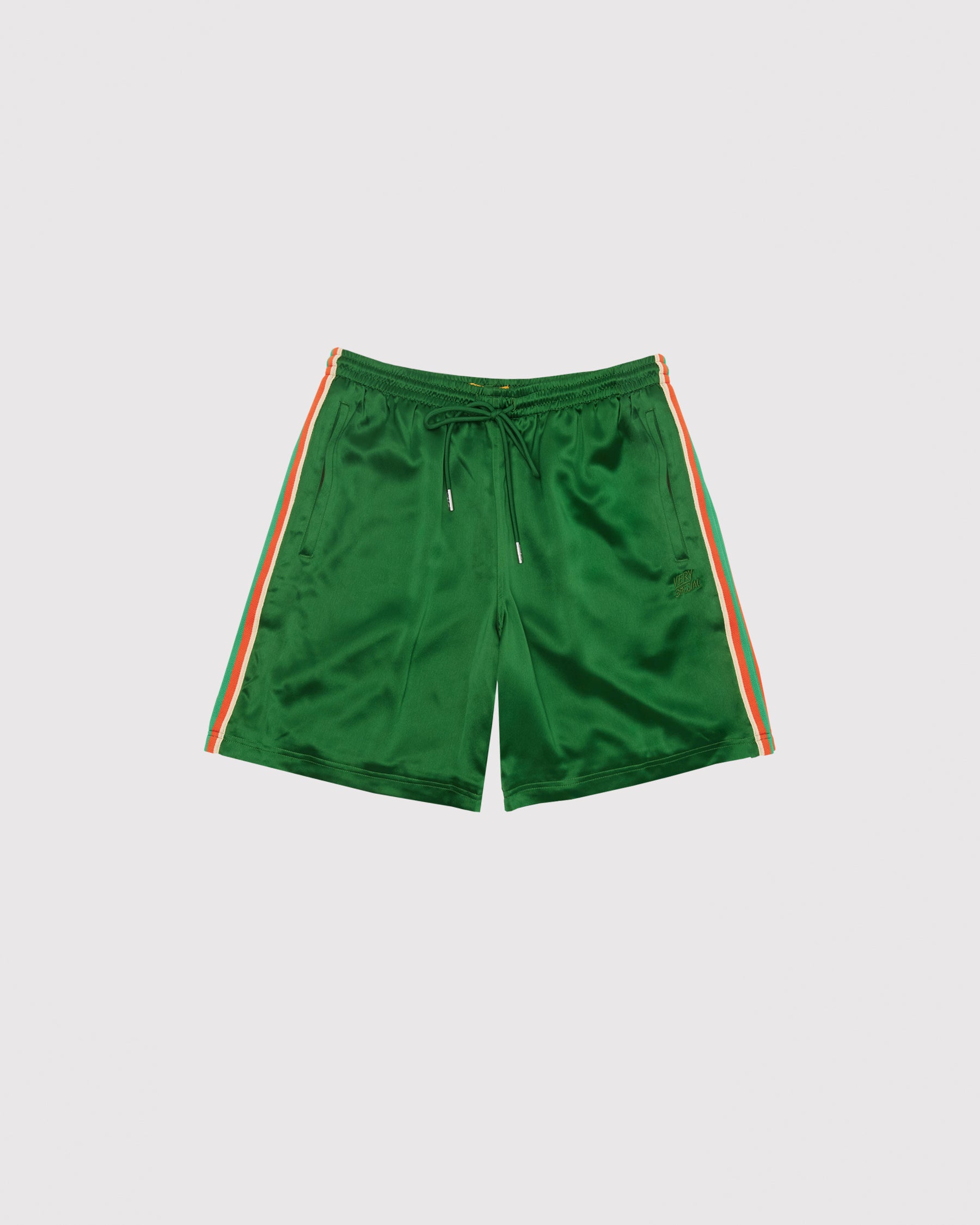 Green Satin "Stripe" Basketball shorts