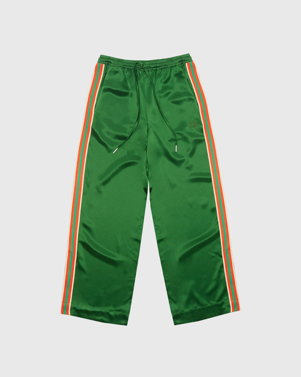Green "Stripe" Satin Vacay Pants
