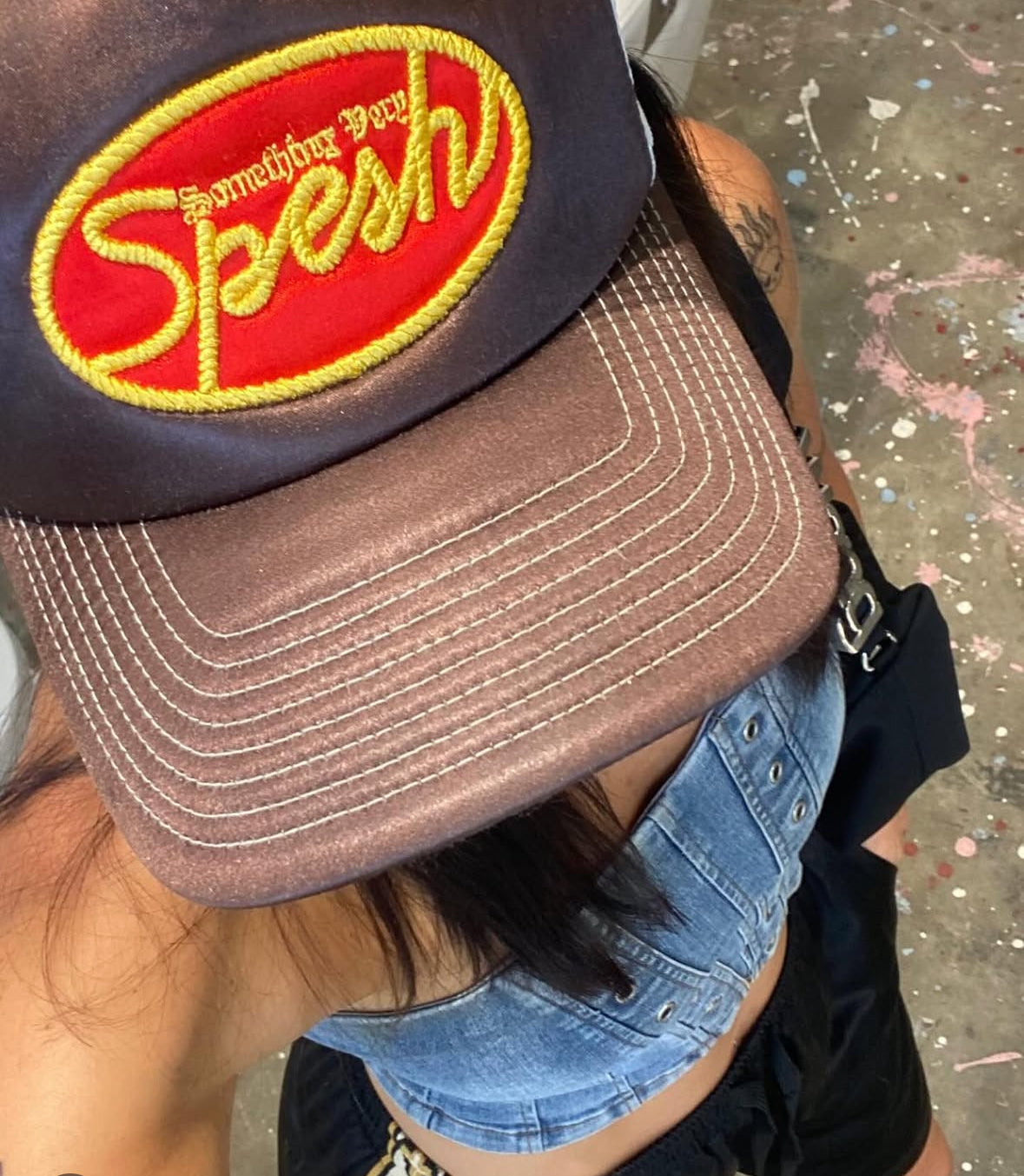 Brown Satin Spesh Trucker