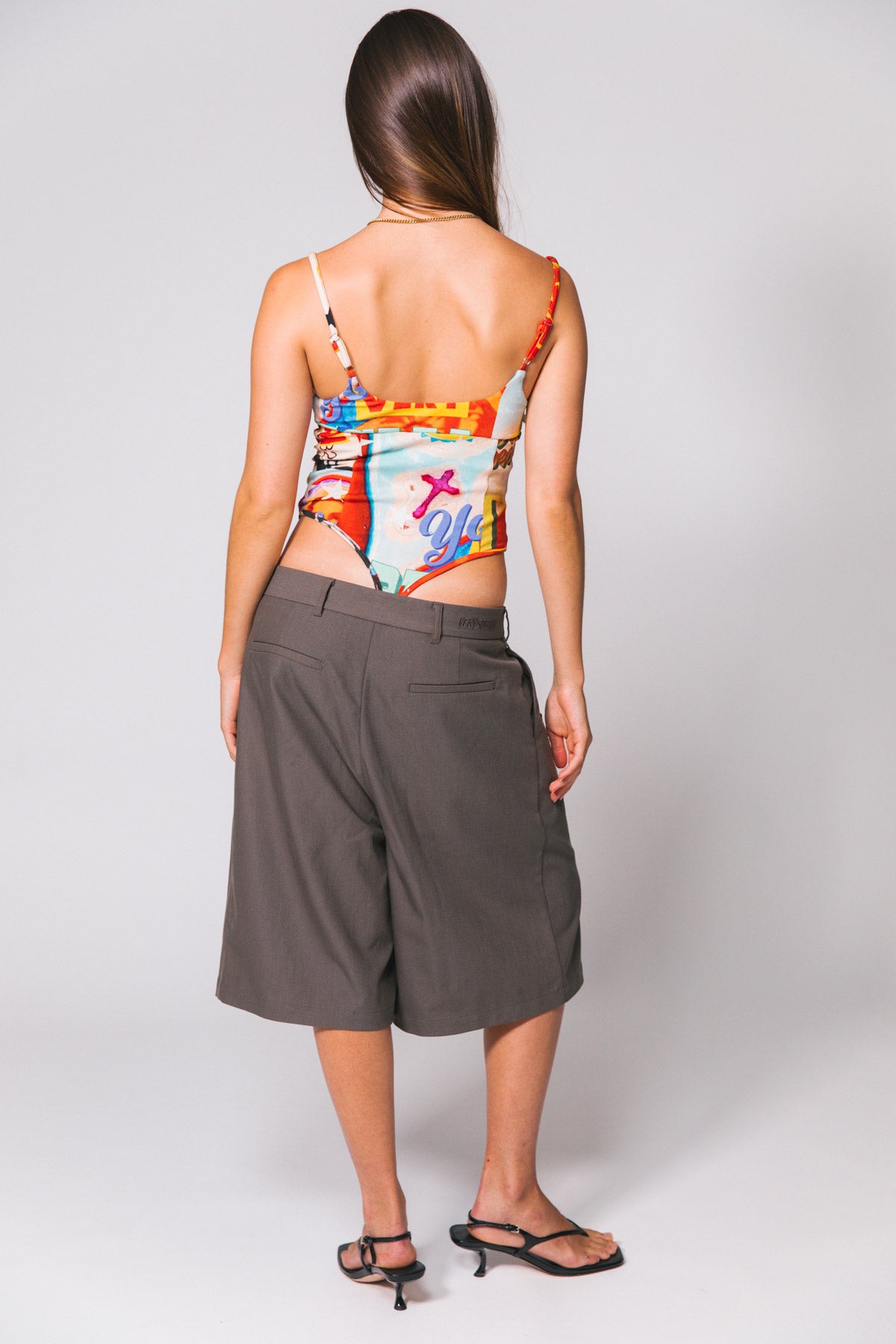 Charcoal Westwood Pleated Baggy Short