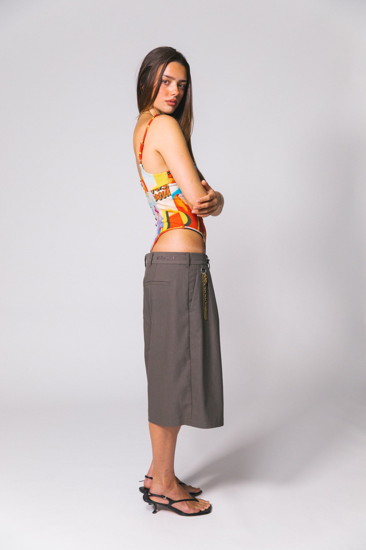 Charcoal Westwood Pleated Baggy Short