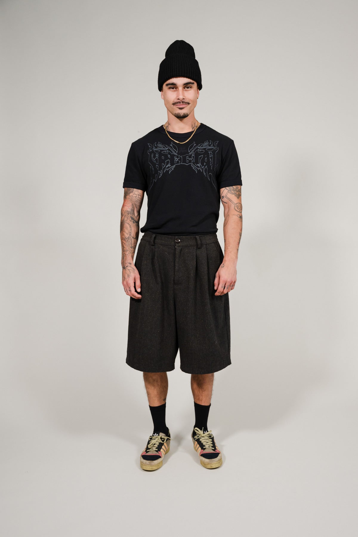Very Special Black Mesh Fitted Tee