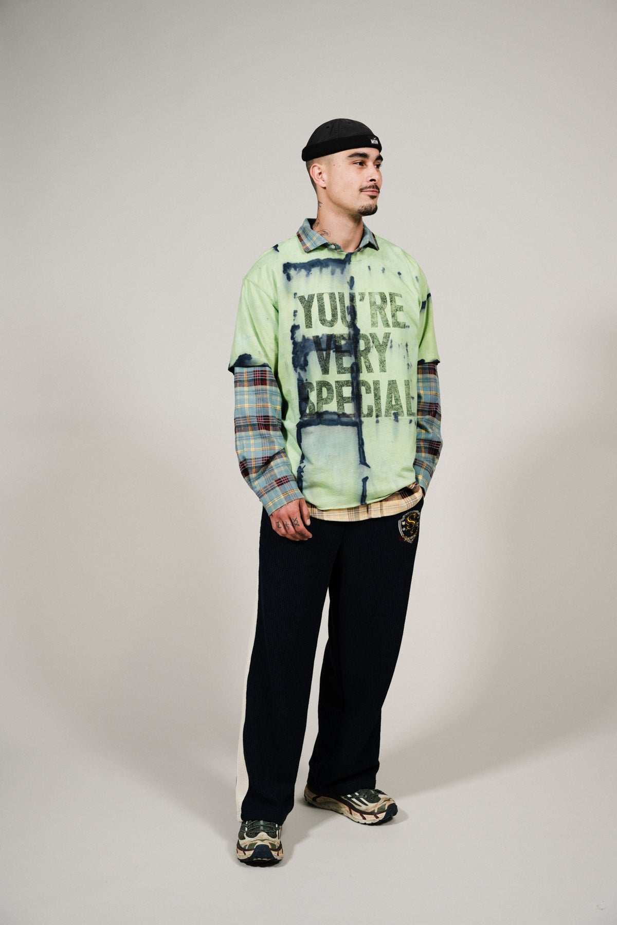 Navy Knitted Baggy Pants