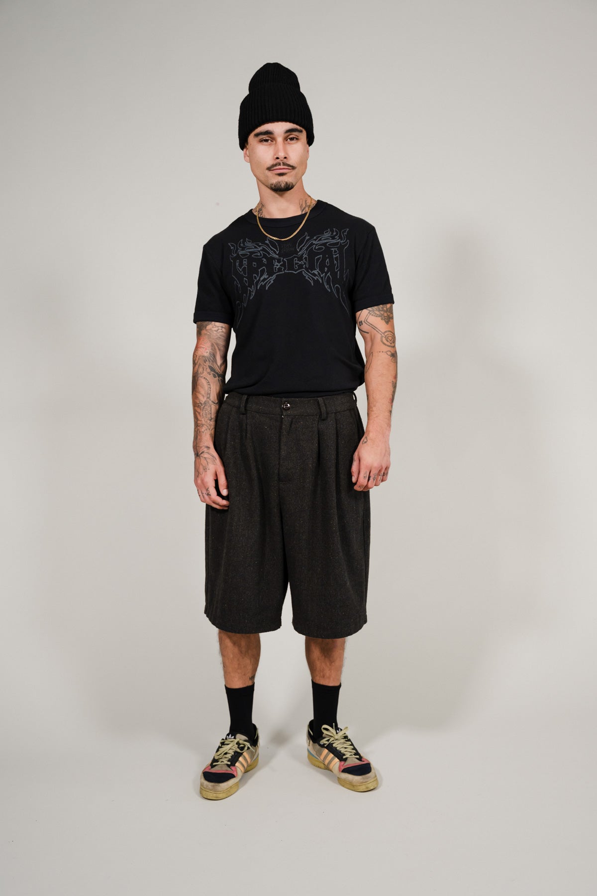 Charcoal Wool Baggy Shay Short